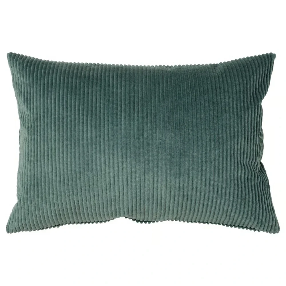 IKEA ASVEIG Cushion Covers Set of 2 Dark Gray Turquoise Corduroy Cotton 16x23
